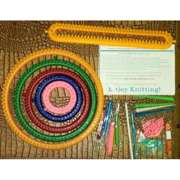 New Round Knitting Loom Set Long Knitting Board Weave Loom Craft Yarn Kit.